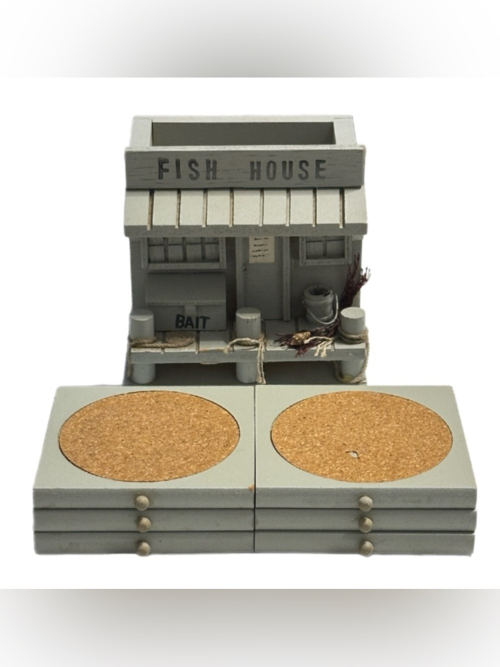 BeachCombers Vintage Fish House Coaster Set